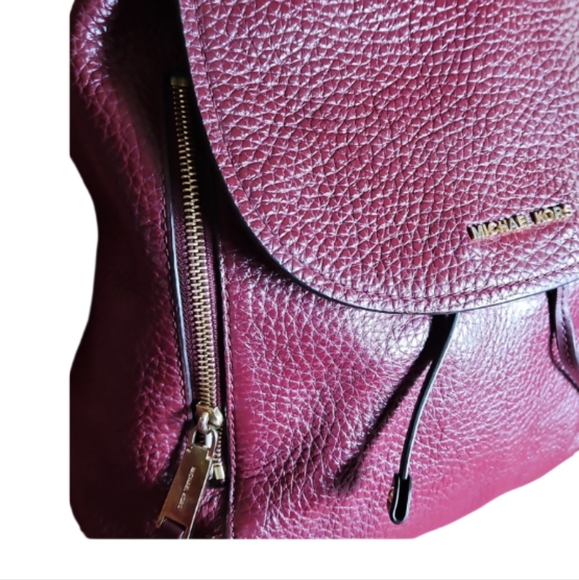 Michael Kors Burgundy Leather Backpack - Picture 2 of 9